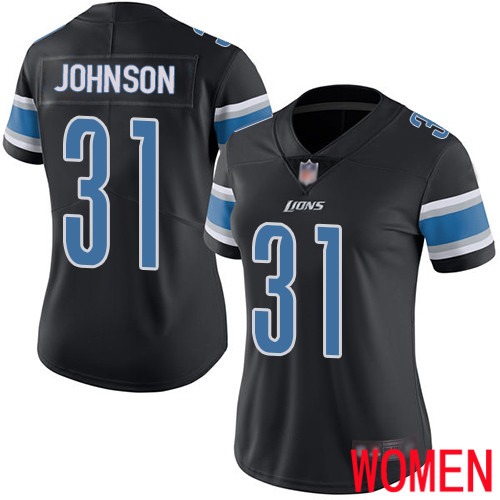 Detroit Lions Limited Black Women Ty Johnson Jersey NFL Football #31 Rush Vapor Untouchable